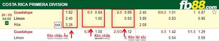 fb88-tỷ lệ kèo chấp Guadalupe vs Limon