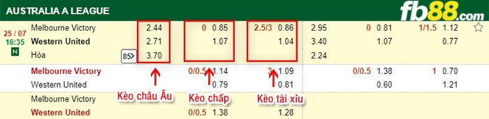 fb88-tỷ lệ kèo chấp Melbourne Victory vs Western United FC