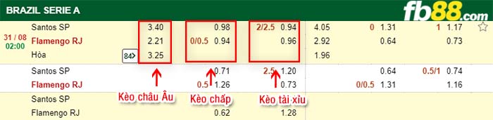 fb88-tỷ lệ kèo chấp Santos vs Flamengo