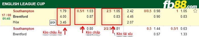 fb88-tỷ lệ kèo chấp Southampton vs Brentford