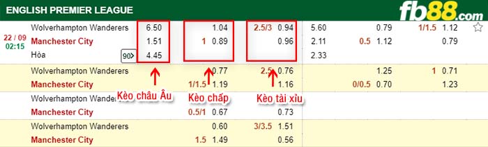 fb88-tỷ lệ kèo chấp Wolves vs Manchester City