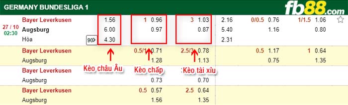 fb88-tỷ lệ kèo chấp Bayer Leverkusen vs Augsburg