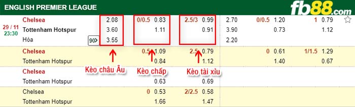 fb88-tỷ lệ kèo chấp Chelsea vs Tottenham Hotspur