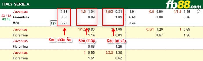 fb88-tỷ lệ kèo chấp Juventus vs Fiorentina