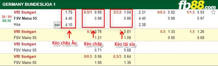 fb88-tỷ lệ kèo chấp Stuttgart vs Mainz