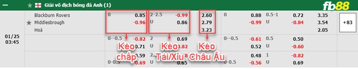 Fb88 bảng kèo trận đấu Blackburn vs Middlesbrough