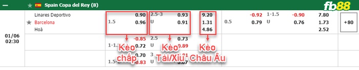 Fb88 bảng kèo trận đấu Linares vs Barcelona