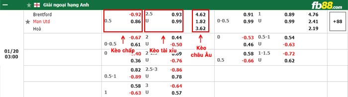 fb88 tỷ lệ kèo chấp Brentford vs Man Utd