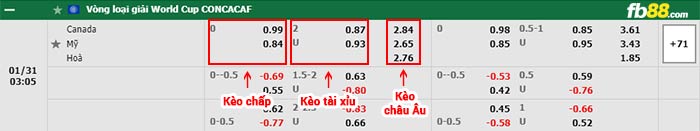 fb88 tỷ lệ kèo chấp Canada vs USA