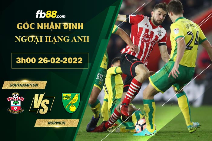 Fb88 soi kèo trận đấu Southampton vs Norwich