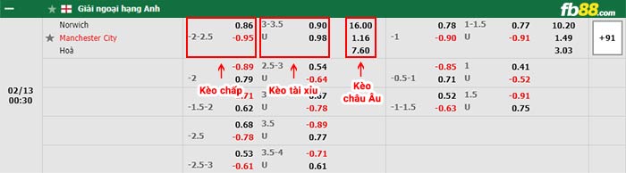 fb88 tỷ lệ kèo chấp Norwich vs Man City