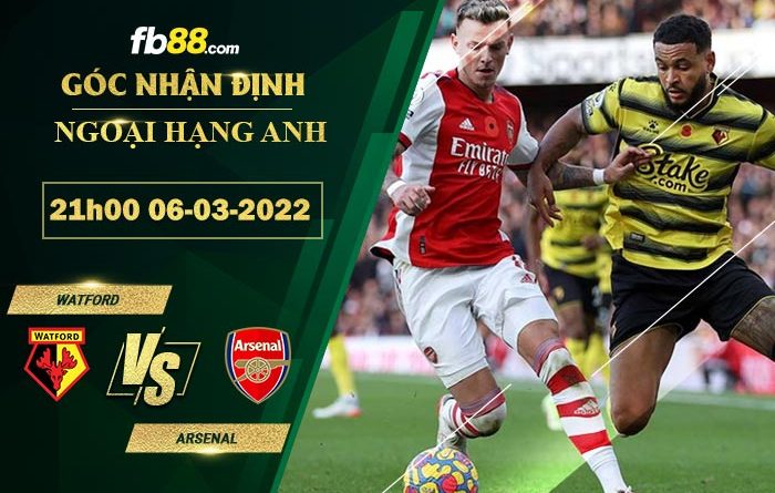 Fb88 soi kèo trận đấu Watford vs Arsenal