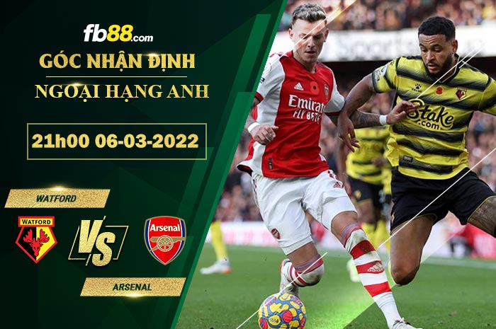 Fb88 soi kèo trận đấu Watford vs Arsenal