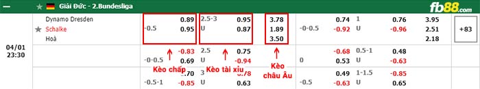 fb88 tỷ lệ kèo chấp Dynamo Dresden vs Schalke