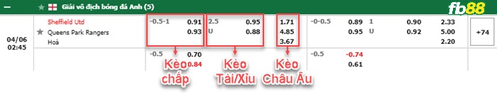 Fb88 bảng kèo trận đấu Sheffield United vs QPR