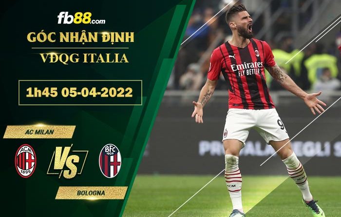 Fb88 soi kèo trận đấu AC Milan vs Bologna