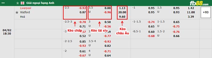 fb88 tỷ lệ kèo chấp Liverpool vs Watford