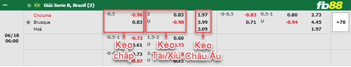 Fb88 bảng kèo trận đấu Criciuma vs Brusque