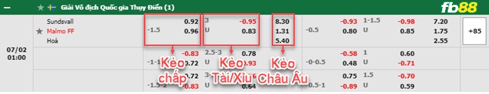 Fb88 bảng kèo trận đấu Sundsvall vs Malmo