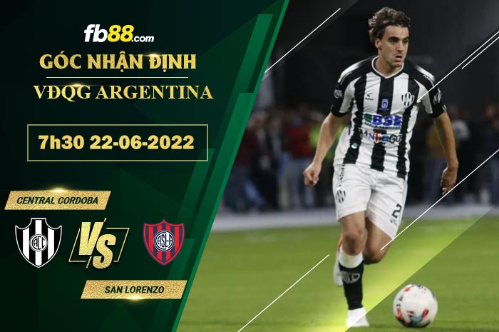 Fb88 soi kèo trận đấu Central Cordoba vs San Lorenzo