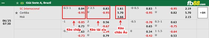 fb88 tỷ lệ kèo chấp Internacional vs Coritiba