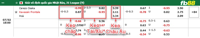 Fb88 bảng kèo trận đấu Cerezo Osaka vs Kawasaki Frontale