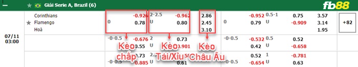 Fb88 bảng kèo trận đấu Corinthians vs Flamengo