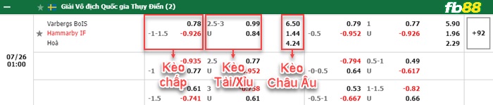 Fb88 bảng kèo trận đấu Varbergs vs Hammarby