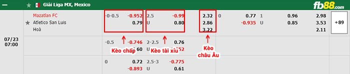 fb88 tỷ lệ kèo chấp Mazatlan vs San Luis