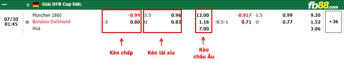 fb88 tỷ lệ kèo chấp Munchen 1860 vs Dortmund