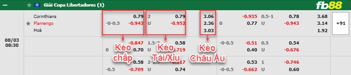 Fb88 bảng kèo trận đấu Corinthians vs Flamengo