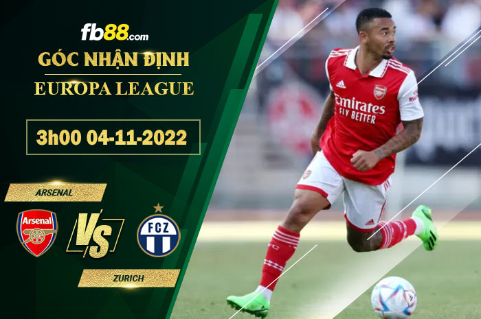 Fb88 soi kèo trận đấu Arsenal vs Zurich