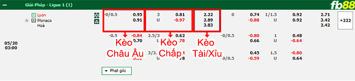 Fb88 bảng kèo trận đấu Lyon vs Monaco