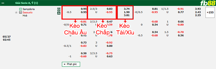 Fb88 bảng kèo trận đấu Sampdoria vs Sassuolo