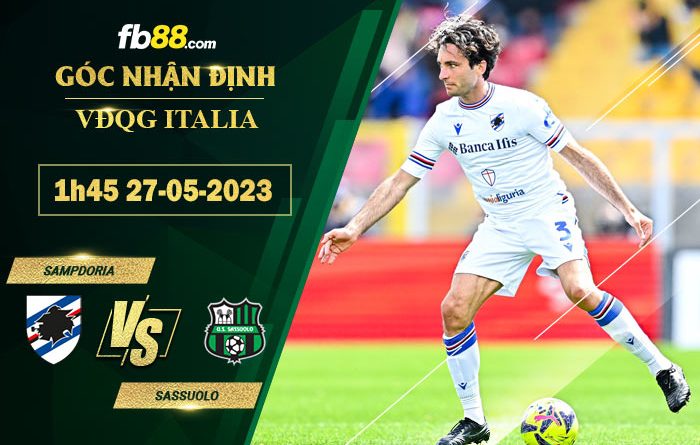 Fb88 soi kèo trận đấu Sampdoria vs Sassuolo