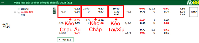 Fb88 bảng kèo trận đấu Iceland vs Bồ Đào Nha
