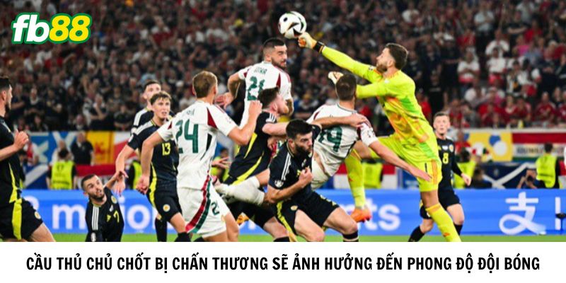 Cầu thủ chủ chốt bị chấn thương sẽ ảnh hưởng đến phong độ đội bóng